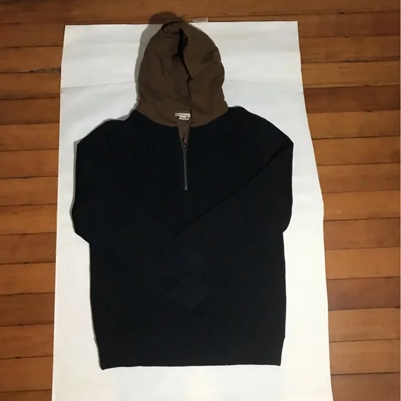 Carbon 2 Cobalt Brand Mens Black and Brown Hooded Sweater Size XL - Picture 3 of 5